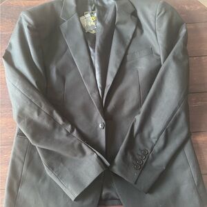 Black Men's Single-Button Blazer